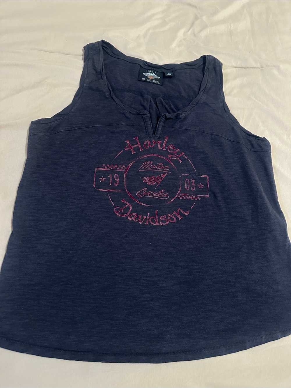 Harley Davidson size large tank top black with dark red logo